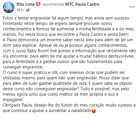 Testemunho paciente Paula Castro