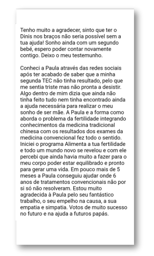 Testemunho paciente Paula Castro