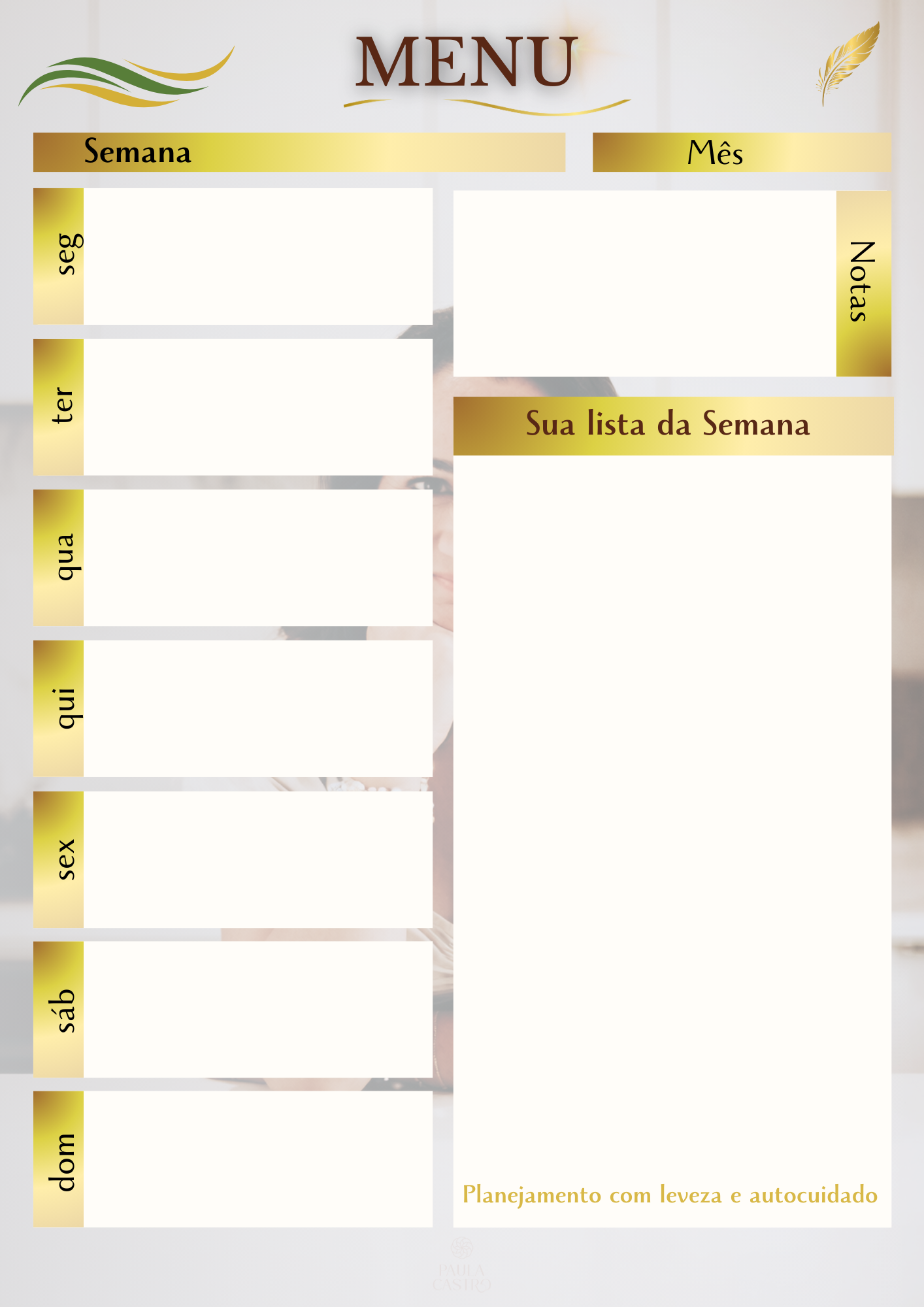 Planner de Menu — Detox Hormonal